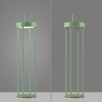 JUST LIGHT. Anselm LED dobíjacia stolová lampa, zelená, 50 cm, železo