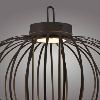 JUST LIGHT. Dobíjacia LED stolná lampa Akuba čierna 37 cm bambus