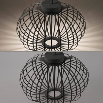 JUST LIGHT. Dobíjacia LED stolná lampa Akuba čierna 37 cm bambus