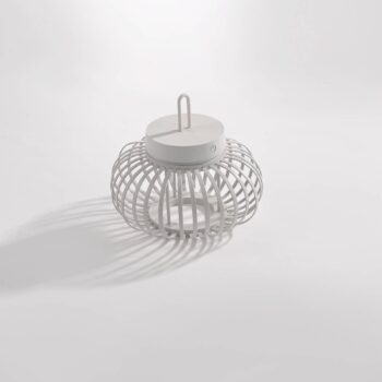 JUST LIGHT. Dobíjacia stolová lampa Akuba LED, biela, 22 cm, bambus
