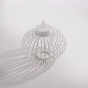JUST LIGHT. Dobíjacia stolová lampa Akuba LED, biela, 33 cm, bambus