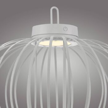 JUST LIGHT. Dobíjacia stolová lampa Akuba LED, biela, 37 cm, bambus