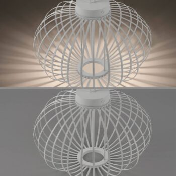 JUST LIGHT. Dobíjacia stolová lampa Akuba LED, biela, 37 cm, bambus