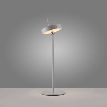 JUST LIGHT. LED dobíjacia stolová lampa Amag sivo-béžová žehlička IP44