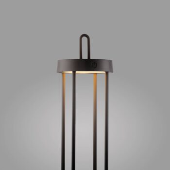 JUST LIGHT. LED dobíjacia stolová lampa Anselm čierna 50 cm žehlička