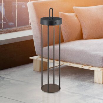JUST LIGHT. LED dobíjacia stolová lampa Anselm čierna 50 cm žehlička