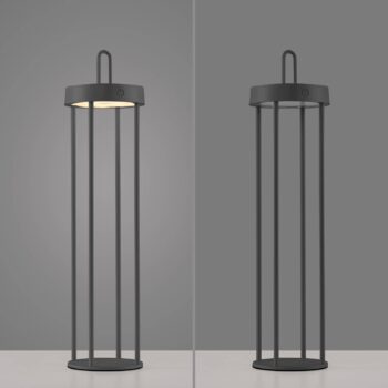 JUST LIGHT. LED dobíjacia stolová lampa Anselm čierna 50 cm žehlička