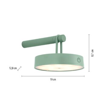 JUST LIGHT. LED dobíjacie nástenné svietidlo Arma, zelené, plast IP44