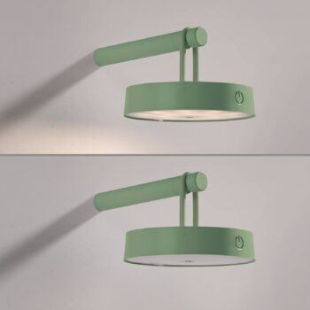 JUST LIGHT. LED dobíjacie nástenné svietidlo Arma, zelené, plast IP44