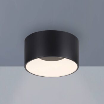 JUST LIGHT. LED stropné svietidlo Tanika čierne, Ø16cm, stmievateľné