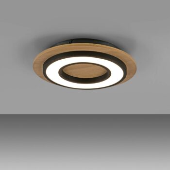 JUST LIGHT. LED stropné svietidlo Tola, okrúhle, drevo, 3 000 K
