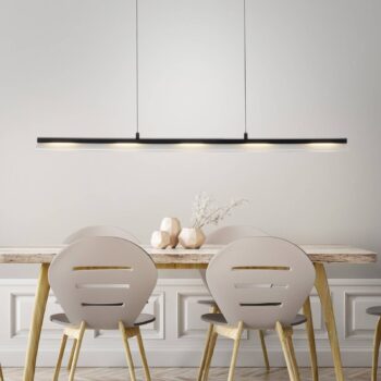 JUST LIGHT. LED závesné svetlo Nele, čierna farba, železo, sklo