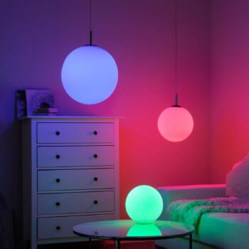 JUST LIGHT. LED závesné svietidlo LOLAsmart Bolo, Ø 20 cm, RGB, CCT