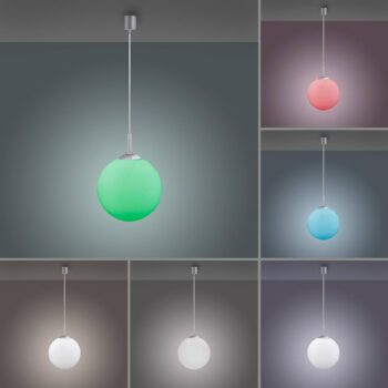 JUST LIGHT. LED závesné svietidlo LOLAsmart Bolo, Ø 25 cm, RGB, CCT