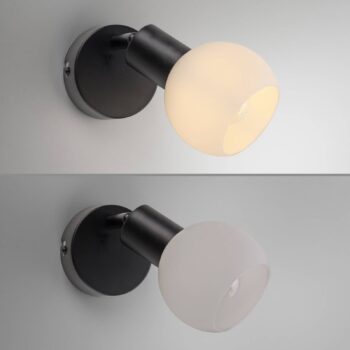 JUST LIGHT. Nástenné svietidlo Loki, čierna farba, železo, sklo