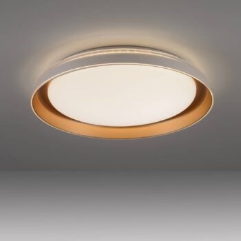 JUST LIGHT. Sati LED stropné svietidlo, plast, biela/mosadz