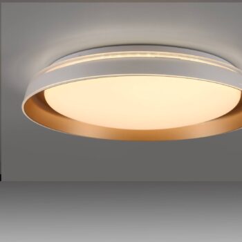 JUST LIGHT. Sati LED stropné svietidlo, plast, biela/mosadz