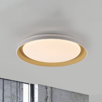 JUST LIGHT. Sati LED stropné svietidlo, plast, biela/mosadz
