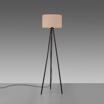 JUST LIGHT. Stojacia lampa Green Duro, textil, trojnožka, béžová