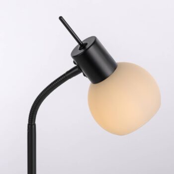 JUST LIGHT. Stolná lampa Loki, čierna, železo, sklo