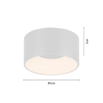 JUST LIGHT. Stropné LED svietidlo Tanika, biele, Ø 16 cm, stmievateľné