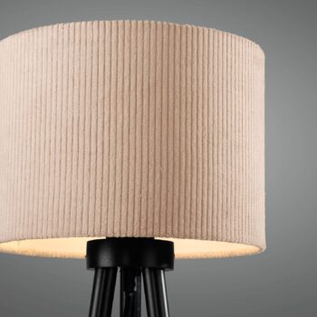 JUST LIGHT. Zelená stolová lampa Duro, textil, trojnožka, béžová