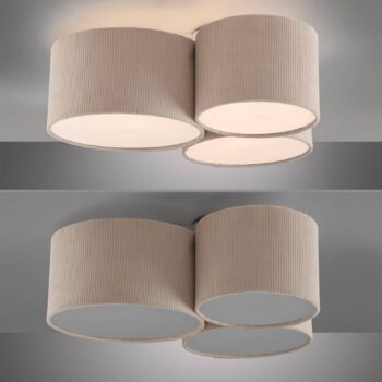 JUST LIGHT. Zelené stropné svietidlo Duro, textil, tri žiarovky