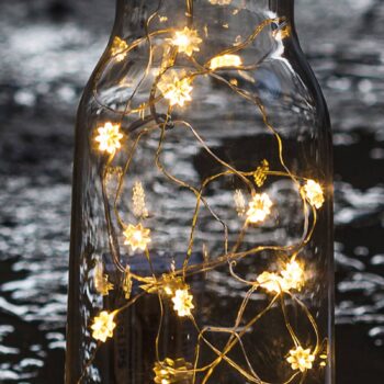 Jasná kvetinová svetelná LED reťaz Silke 20-pl.