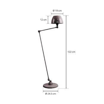Jieldé Aicler AIC833 stojaca lampa 80+30 cm čierna