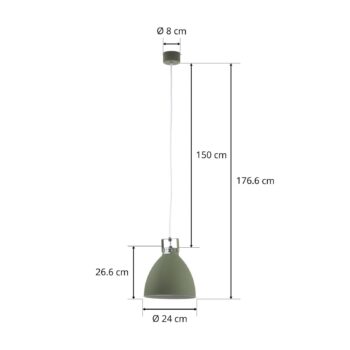 Jieldé Augustin A240 závesná lampa olivovozelená