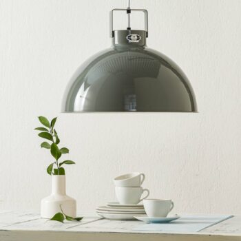 Jieldé Dante D450 závesná lampa, sivá, Ø 45 cm