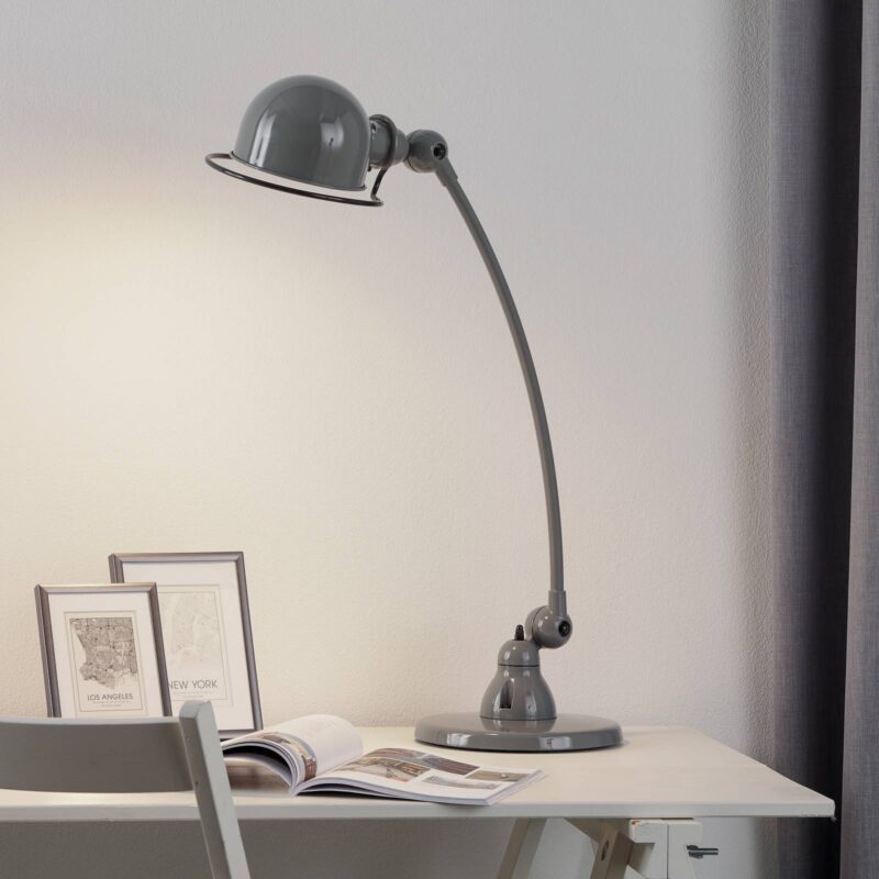 Jieldé Loft C6000 stolná lampa, zakrivená, sivá Jieldé Loft C6000 stolná lampa, zakrivená, sivá