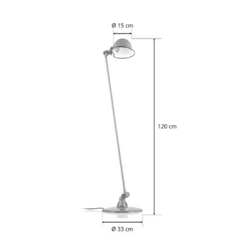 Jieldé Loft D1200 stojaca lampa nastaviteľná, sivá