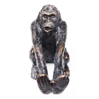 KARE Bookend Monkey, polyresin, čierna, sada 2 ks