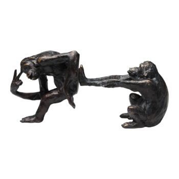 KARE Bookend Monkey, polyresin, čierna, sada 2 ks