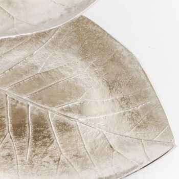 KARE Etagere Leaf, hliník, poniklovaný, výška 46 cm