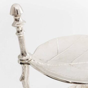 KARE Etagere Leaf, hliník, poniklovaný, výška 46 cm