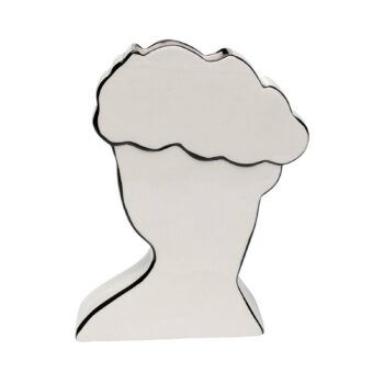 KARE Favola Lady váza, výška 25 cm, keramika, čierna/biela