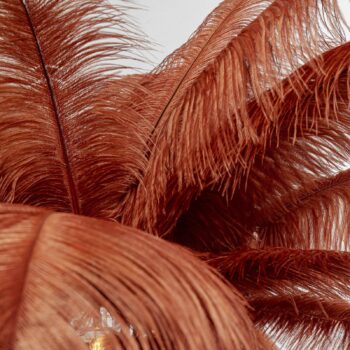 KARE Feather Palm lampa s perím, hrdzavočervená