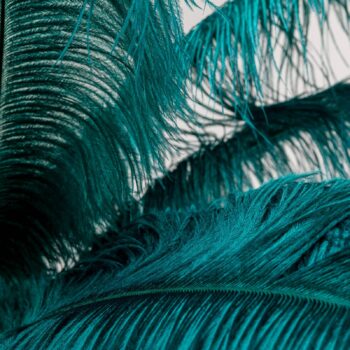 KARE Feather Palm stojacia lampa s perím, zelená