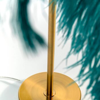 KARE Feather Palm stolová lampa s perím, zelená