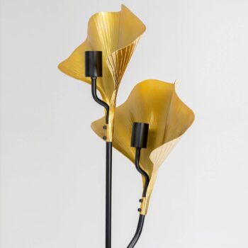 KARE Gingko Due stojaca lampa so zlatými listami