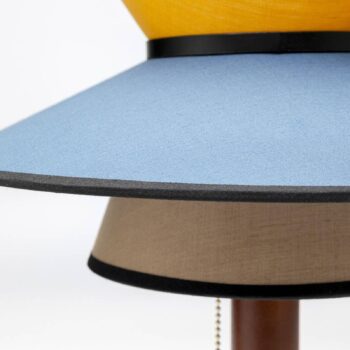 KARE Riva stolová lampa, viacfarebná, textil, drevo, výška 49 cm