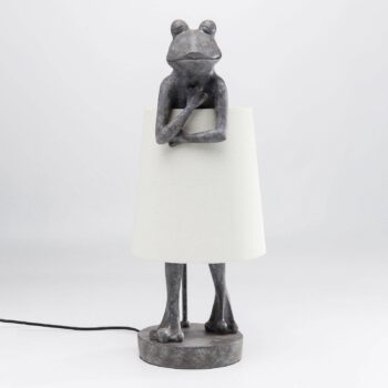 KARE Stolná lampa Animal Frog sivá