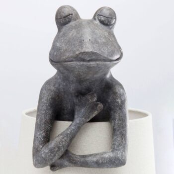 KARE Stolná lampa Animal Frog sivá