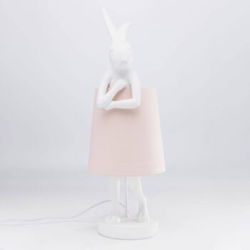 KARE Stolná lampa Animal Rabbit biela/ružová