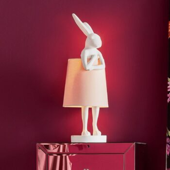 KARE Stolná lampa Animal Rabbit biela/ružová