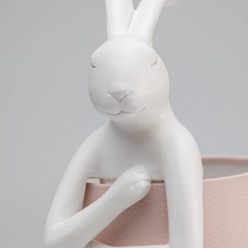 KARE Stolná lampa Animal Rabbit, biela/ružová, výška 50 cm
