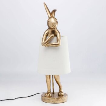 KARE Stolná lampa Animal Rabbit zlatá/biela