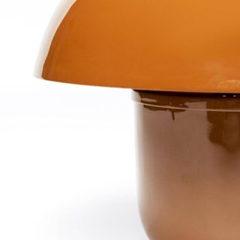 KARE Stolná lampa Mushroom, hnedá farba, smaltovaná oceľ Výška 27 cm